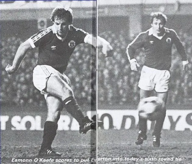 2625 17.02.81 O'Keefe v Southampton (H) FA CUP - SECOND IN SEQUENCE - Eamonn O'Keefe bursts i...webp