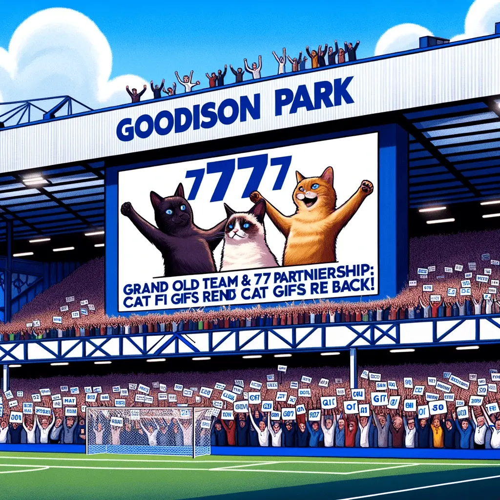 DALL·E 2023-10-18 22.18.31 - Illustration_ A celebration scene inside Goodison Park. The jumbo...png