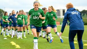 <p>Denise O'Sullivan during a Republic of Ireland training session at the FAI National Training Centre in Abbotstown. Picture: Stephen McCarthy/Sportsfile</p>