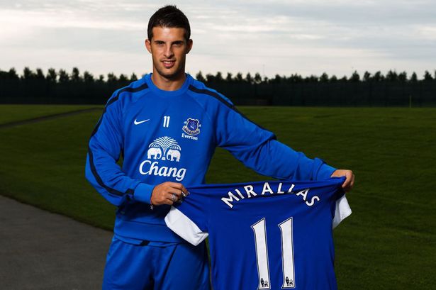 Everton+sign+Kevin+Mirallas
