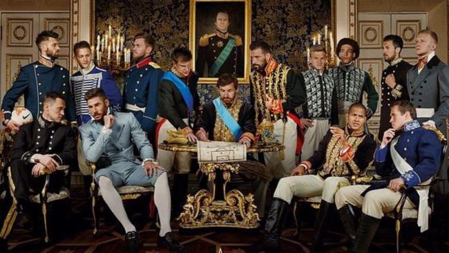 Zenit St Petersburg players and manager Andre Villas-Boas strike a pose.