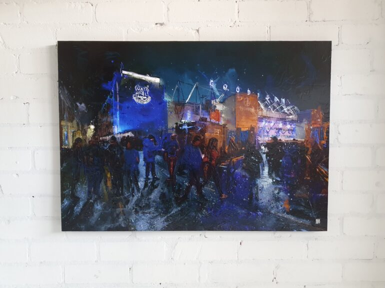 Original A1 Artwork - Goodison Park Under The Lights - Image 3