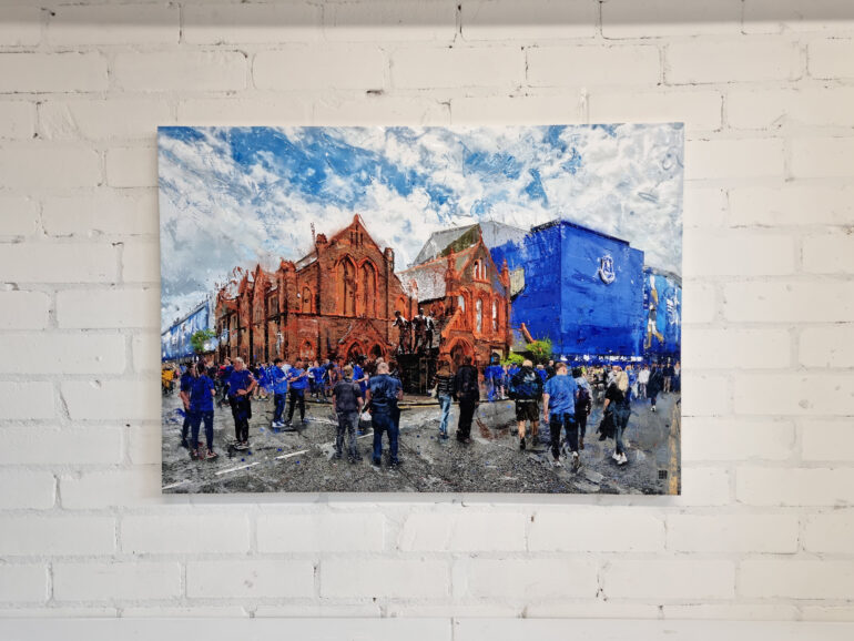 Original A1 Artwork - Goodison Park Blue Skies - Image 2