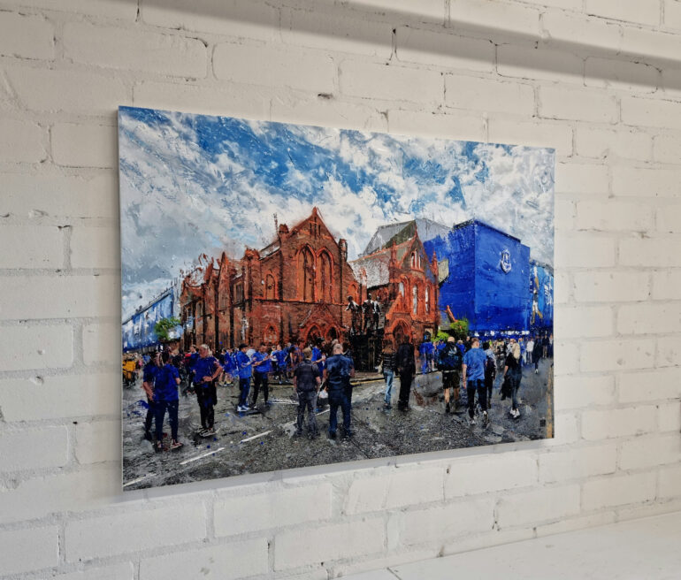 Original A1 Artwork - Goodison Park Blue Skies - Image 3