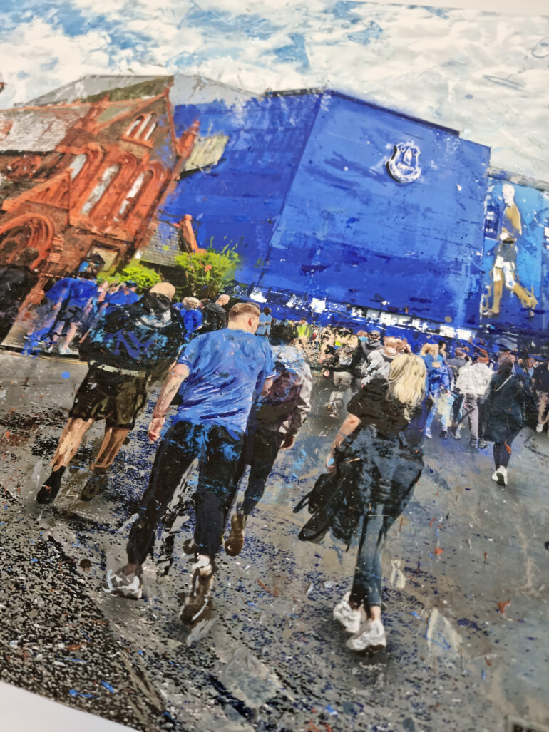 Original A1 Artwork - Goodison Park Blue Skies - Image 5
