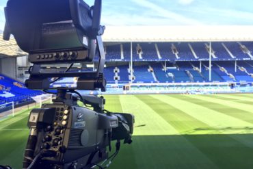Television camera pointing at Goodison Park