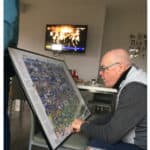 Everton fan with an Everton Mishmash Poster